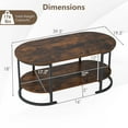 thumbnail image 3 of Gymax 2-Tier Wooden Accent Table w/Spacious Tabletop Open Storage Shelf for Room Rustic Brown, 3 of 10