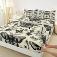 thumbnail image 3 of Homewish Vintage Rustic Moth Queen Sheet Sets, Tribal Gothic Animal Flat Sheet, Farmhouse Plant Botanical Queen Fitted Sheet, Microfiber Bedroom Decor, 4pcs, 3 of 7