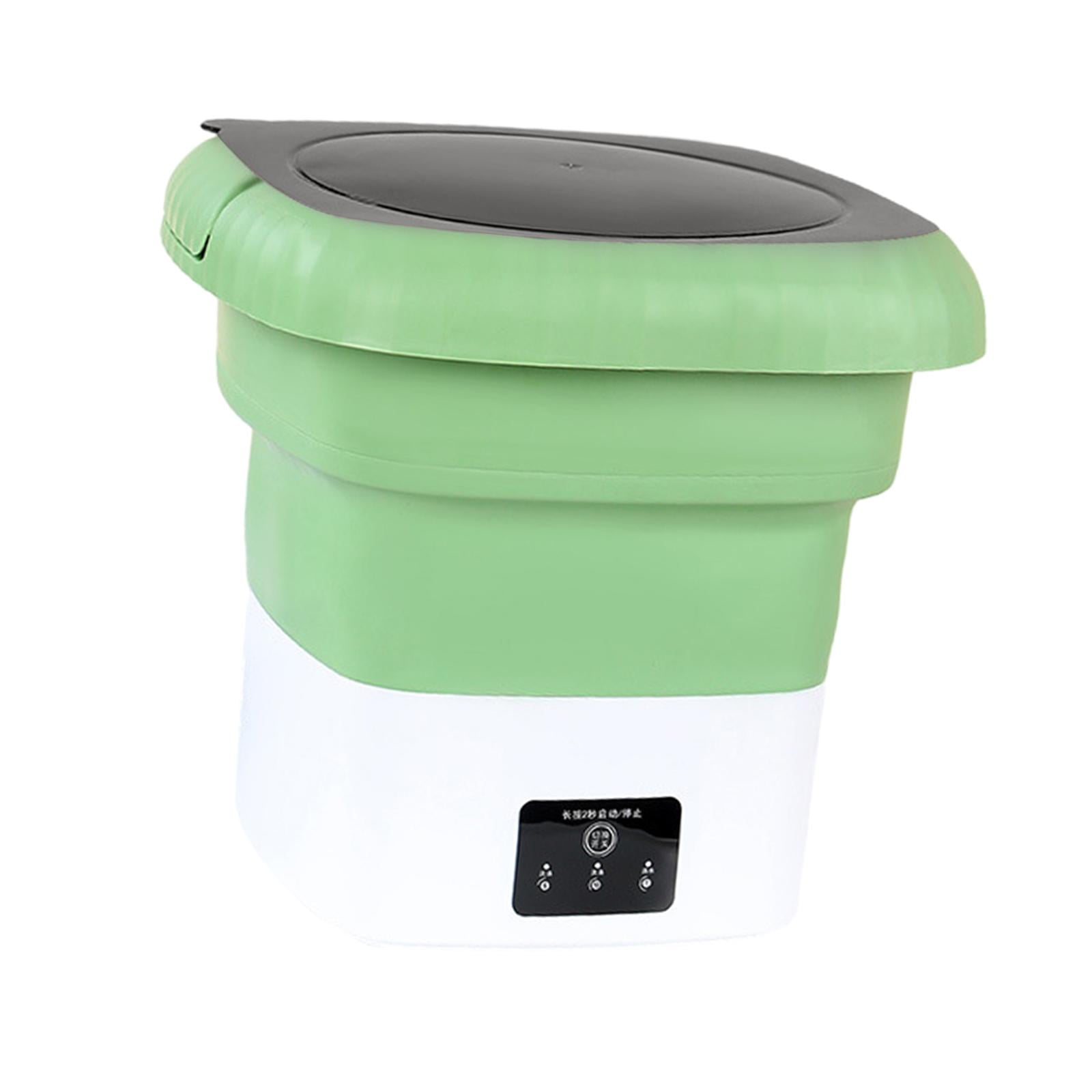 Portable Washing Machine Deep Cleaning Collapsible Bucket Washer Folding Washing Machine for Travel Ties Socks Green