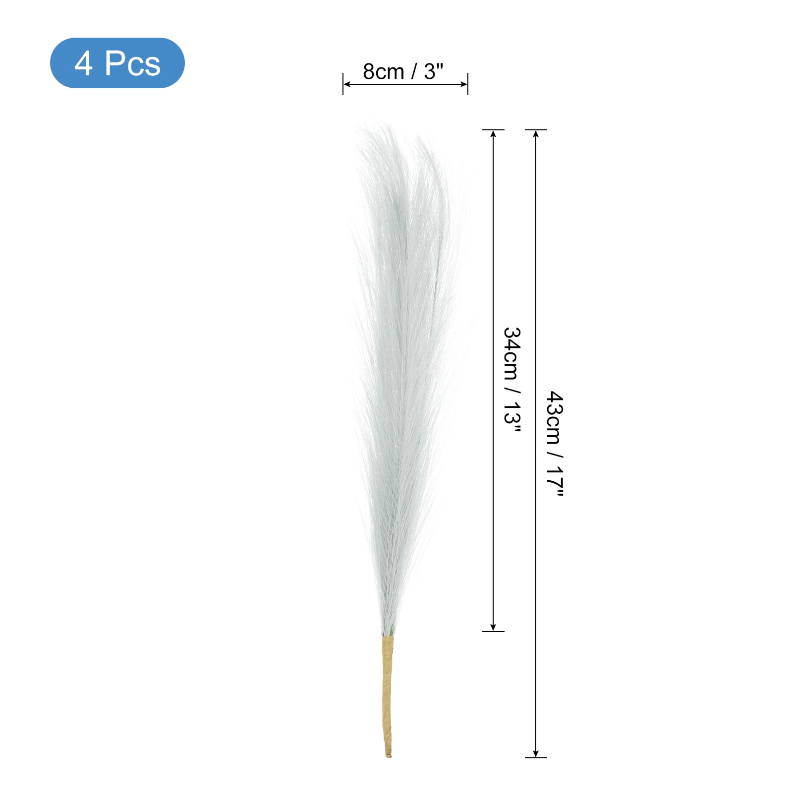 Unique Bargains Durable Faux Pampas Grass Artificial Fake Dried Grass Decor Gray