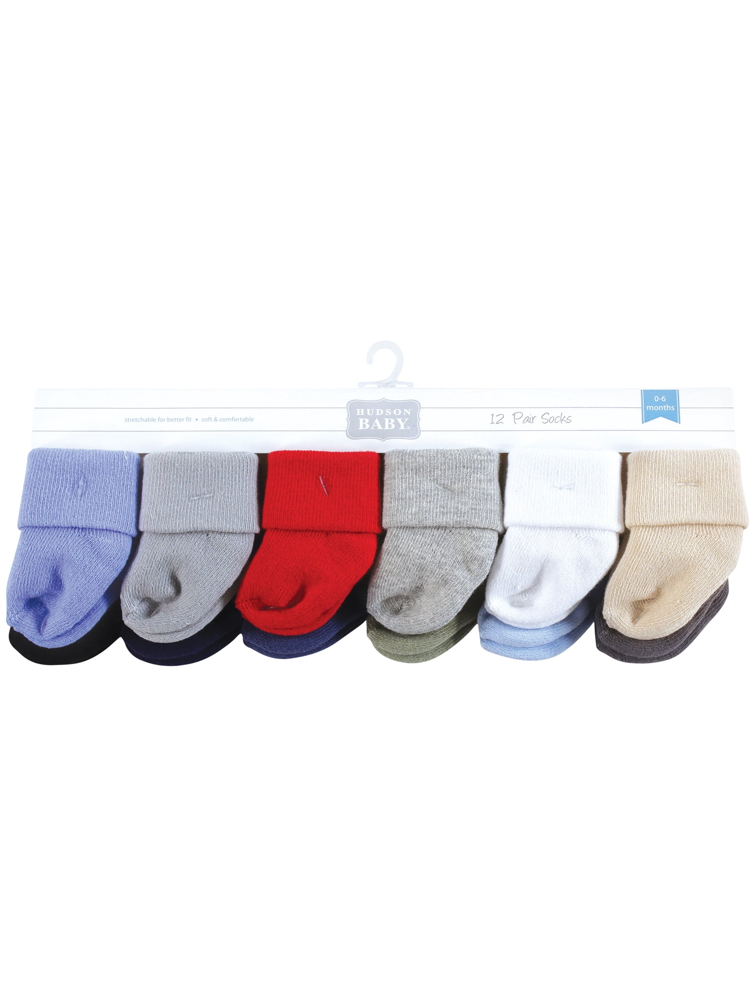 Hudson Baby Terry Socks, 12 Pack, 0-12 Months