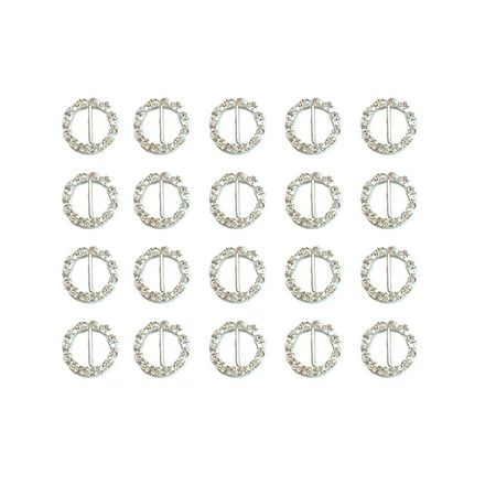 

NUOLUX 20pcs Alloy Rhinestone Buckle Fashion Alloy Buckle Clothes Alloy Accessories Headwear Alloy Decor (Round Style)