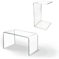 Acrylic Coffee Table, Modern Waterfall Coffee Table for Living Room, Small Clear Table, No Installation, 14" D*24" W*12" H (1pcs)