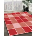 thumbnail image 3 of Ahgly Company Machine Washable Indoor Round Transitional Red Area Rugs, 5' Round, 3 of 7
