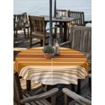 thumbnail image 6 of Outdoor Tablecloth with Umbrella Hole, Burnt Orange Ombre Stripe Spillproof Waterproof Outdoor Table Cover, Farmhouse Striped Gradient Patio Tablecloths for Party/Garden/Picnic, Round 60 inch, 6 of 9