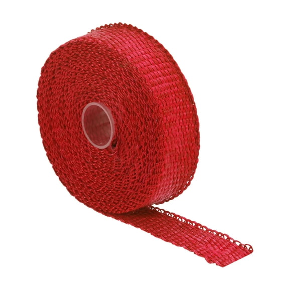 Uxcell 1"x 16 ft Exhaust Heat Wrap Titanium 
 Alkali-Free Glass Fiber Motorcycle Heat Shield Tape Heat Wrap for Pipe Car Truck Hose Lines Electrical Wiring, Red