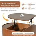 thumbnail image 4 of Harper & Bright Designs Lift Top Coffee Table with Tray, Oval Center Table with Hidden Compartment for Living Room, Brown, 4 of 19