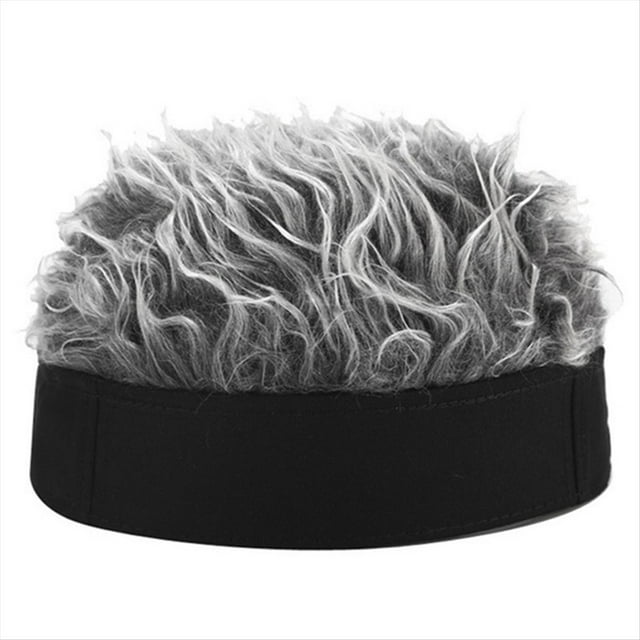 Sombreros Sin Ala para Adultos Gorra de BéIsbol Gorro Deportivo Peludo para Mujer Gorro de Peluca Tejido con Pelucas Hombre Hip Hop Diadema Negro + Gris