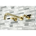 thumbnail image 2 of Kingston Brass KS8022DKL Kaiser Two-Handle Wall Mount Roman Tub Faucet, Polished Brass, 2 of 7