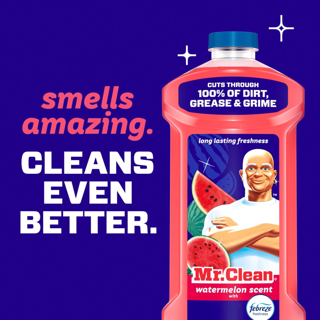 (4 pack) Mr. Clean All Purpose Cleaner, Cleaning Liquid, Watermelon, 41 fl oz