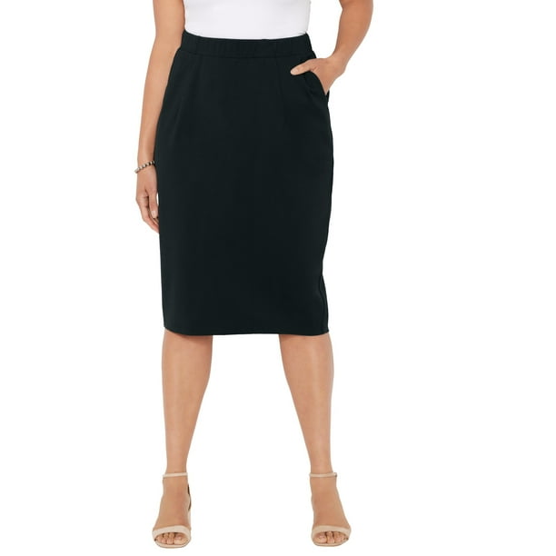 Liz&Me Women's Plus Size Liz&Me Ponte Pencil Skirt - Walmart.com