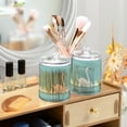 thumbnail image 3 of Yayeee 4 Pack Qtip Holder Bathroom Cotton Swab Canister with Lid Clear Dispenser Set, White Cartoon Swan, 3 of 6