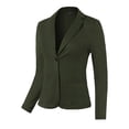 thumbnail image 2 of A2Y Women's Slim Fit Ponte Comfy One Button Closure Long Sleeve Blazer Olive M, 2 of 5