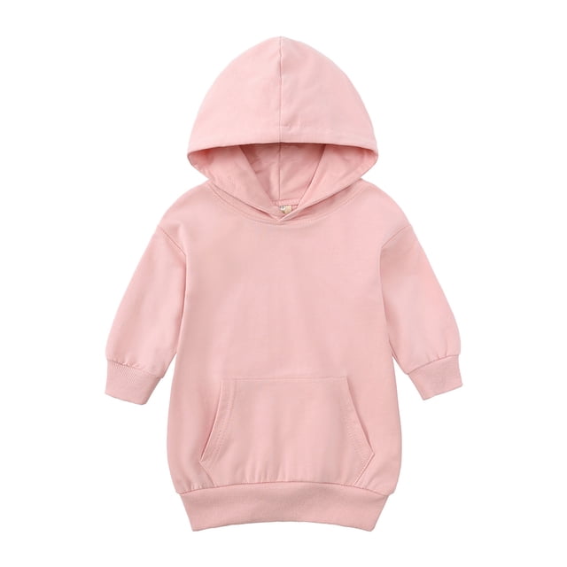 dmqupv Chandails à Capuchon et Chandails Mode pour Filles Chandail Molletonné à Enfiler pour Tout-Petites Filles Chandail en Molleton Enfants Uni Plus Bébés Robe à Capuche Colorée Haut Manteau Hauts pour Filles Rose, Taille pour 4-5 Ans