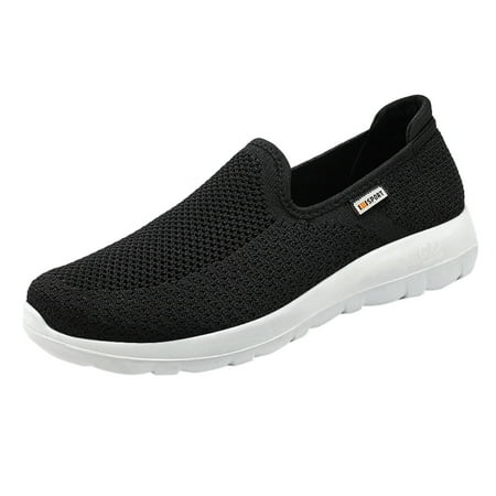 

Mortilo Fashion Summer Men Sneakers Breathable Mesh Shallow Mouth Slip On Lightweight Casual Shoes PU sneakers for Men Black