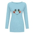 thumbnail image 4 of Pompotops T-Shirt de Noël Décontracté pour Femmes Col Rond Fond Flocon de Neige Manches Longues, 4 of 5