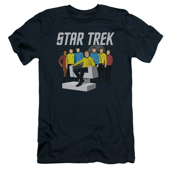 Star Trek Vector Crew Adult 30/1 T-Shirt Navy