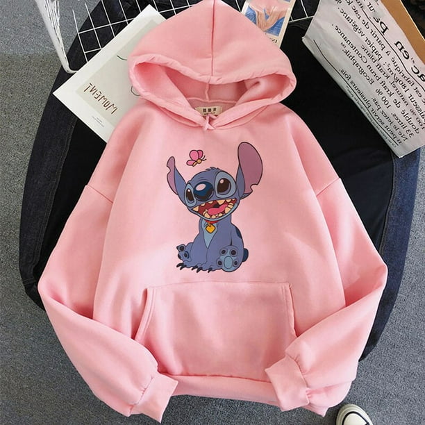 Disney Kawaii Stitch Print Pull Femme All Match Loose Pull