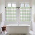 thumbnail image 5 of Green Striped Tier Curtains 54 Inch Length, Classic Farmhouse Horizontal Stripes Cafe Short Curtains for Bathroom Over Sink, Small Kitchen Curtain Light Filtering Tiered Drapes 2 Panels 27.5"Wx54"L, 5 of 9