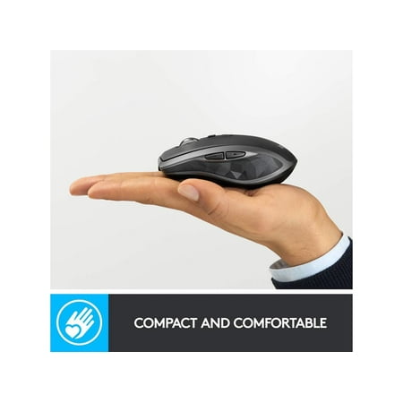 Logitech - MX Anywhere 2S Bluetooth Edition Wireless Mouse with Hyper-Fast Scrolling - Graphite