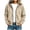 Khaki, variant on Inleife Women's Corduroy Hooded Jacket, Button-Down Casual Shacket with Chest Flap Pockets & Long Sleeves