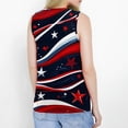 thumbnail image 5 of Women's Summer Round Neck Sleeveless Tank Top, Lightweight Independence Day Print Casual T-Shirt for Daily & Vacation Style,Dark Blue 2XL, 5 of 5