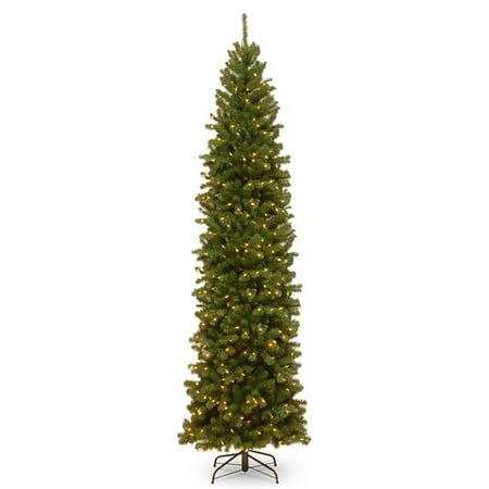 National Tree NRV7-358-90 9 ft. North Valley Spruce Pencil Slim Tree with 550 Clear
