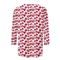 thumbnail image 5 of Penkiiy T-Shirt de la Saint-Valentin pour Femmes Manches 3/4 Col Rond Mignon Cœurs d'Amour Graphiques Décontractés Mode Hauts Blouse 2TG Multicolore, 5 of 5