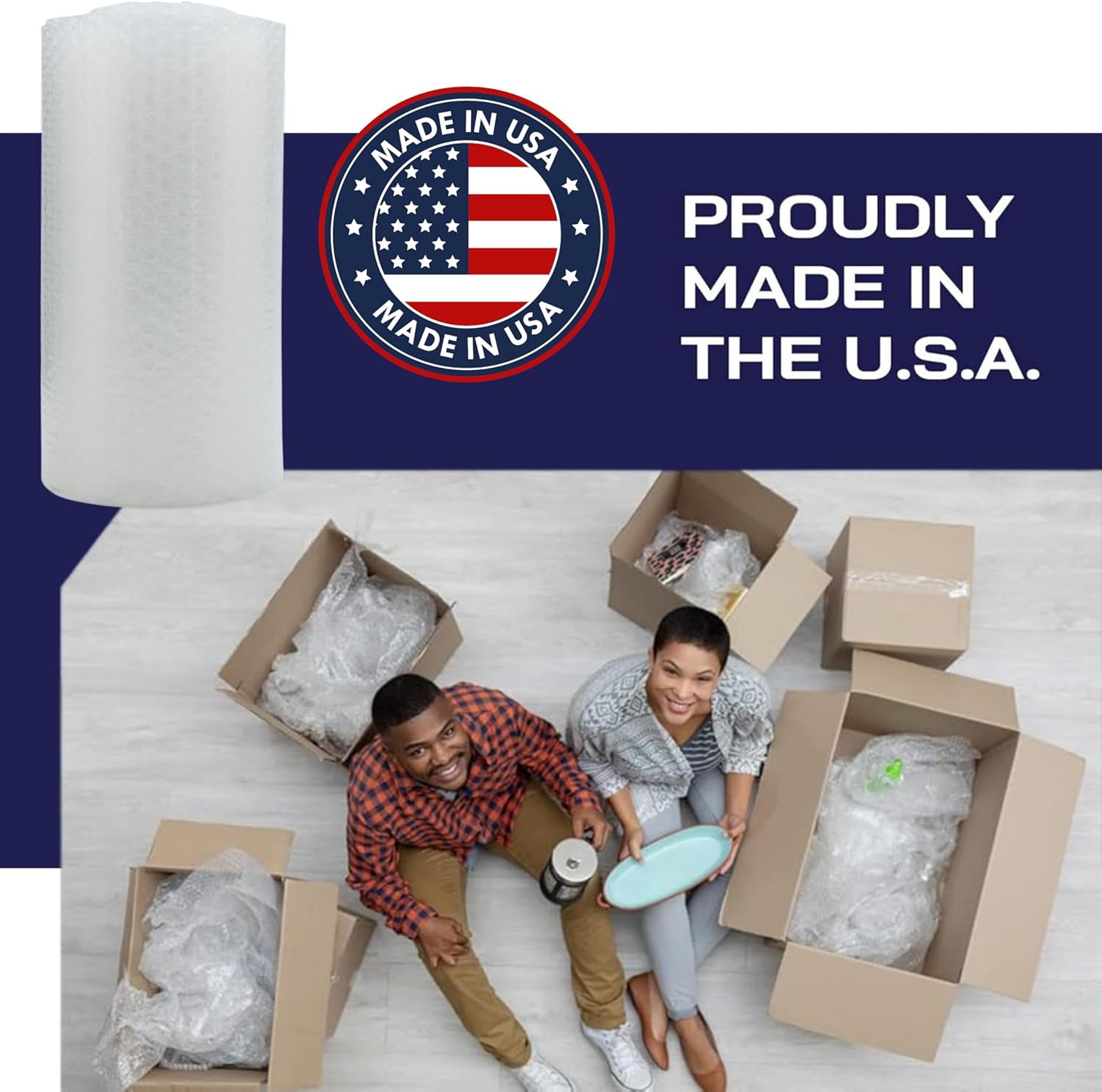 Pacron Clear Bubble Wrap Roll 250FT x 12IN, 3/16" Small Bubble Roll, 2 Pack - Perforated, Durable Plastic Wrap for Shipping, Moving, & Storage