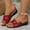 Red, variant on Gspmoly Women Slides Sandals, Women's Fashion Casual Spring New Beach Solid Color Open Toe Thick Bottom Wedge Slippers Shower Slides White 41