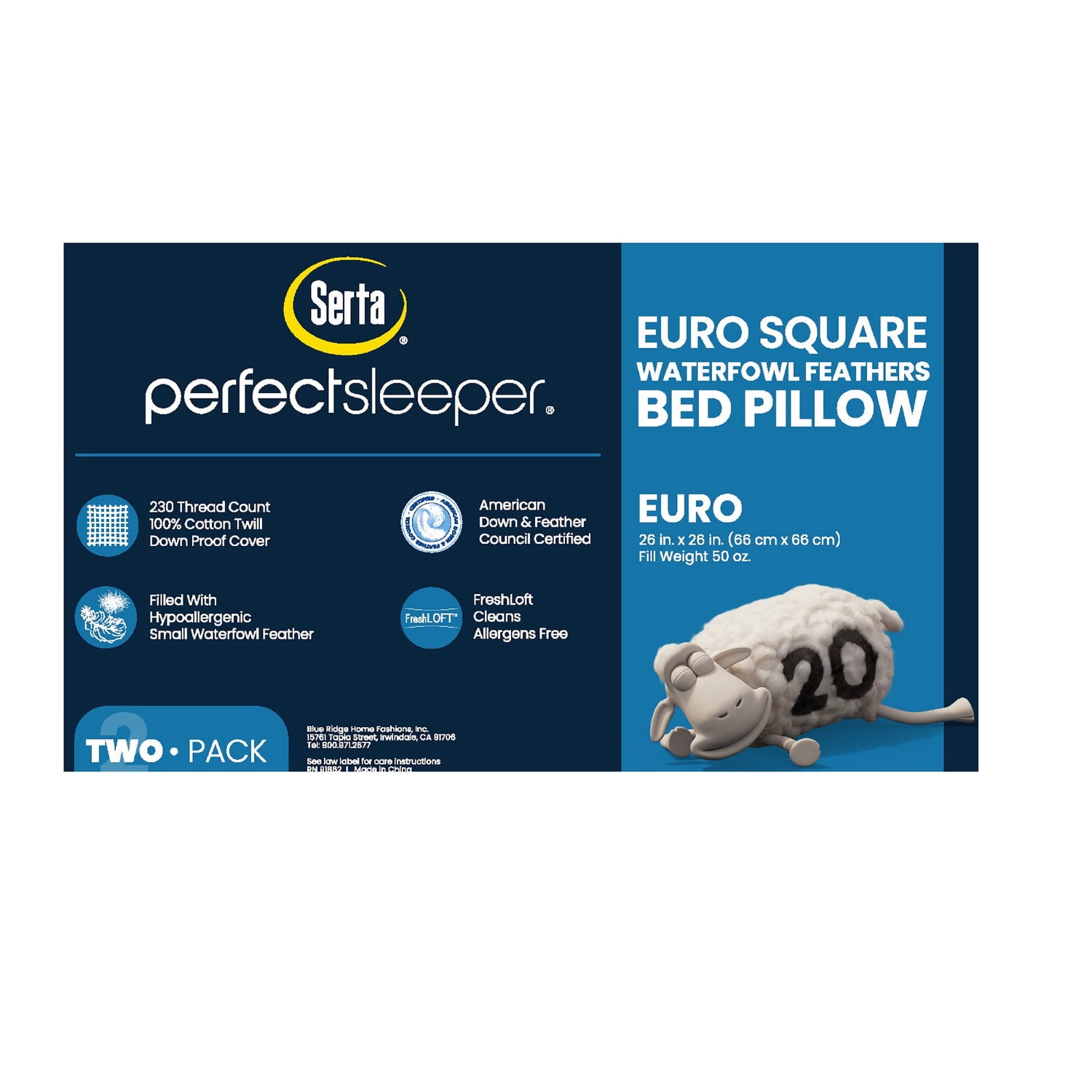 Serta Feather Euro Square Pillow