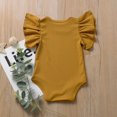 thumbnail image 3 of Summer Newborn Baby Girls Ruffles Romper Short Sleeve Jumpsuit Knitted Romper Summer Outfits, 3 of 5