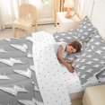 thumbnail image 4 of Erosebridal Hand Drawn Doodle Lightning 7-Piece Twin Bedding Sets,Gray White Bedding Comforter Set For Boys Kids,Reversible, 4 of 7