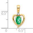 thumbnail image 2 of 14K Yellow Gold Diamond & Emerald Pendant, 2 of 2