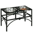 thumbnail image 2 of pawhut elevated double stainless steel bowl dog feeder, 2 of 9