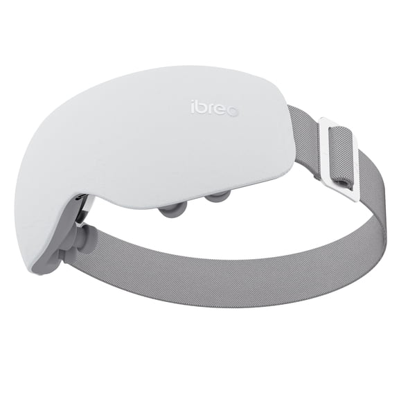 ibreo Lightweight Eye Care & Beauty Massager with Heat and Cooling, Vibration, Rechargeable Fast Heated Eye Mask with Bluetooth Music, White