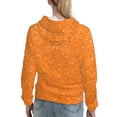 thumbnail image 7 of Fotbe Orange Glitter2 Pattern Womens Long Sleeve Hoodie, Pullover Hooded Sweatshirt, Kangaroo Pocket Hoodie with Eye-catching Drawstrings-X-Large, 7 of 7