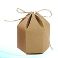 thumbnail image 2 of FRCOLOR gift box 50 Pcs Hexahedron Candy Boxes Kraft Paper Sugar Containers New Style Gift Boxes with Hemp Ropes for Wedding Party Ceremony - Size: S,2.76"X1.57"X3.54", 2 of 4