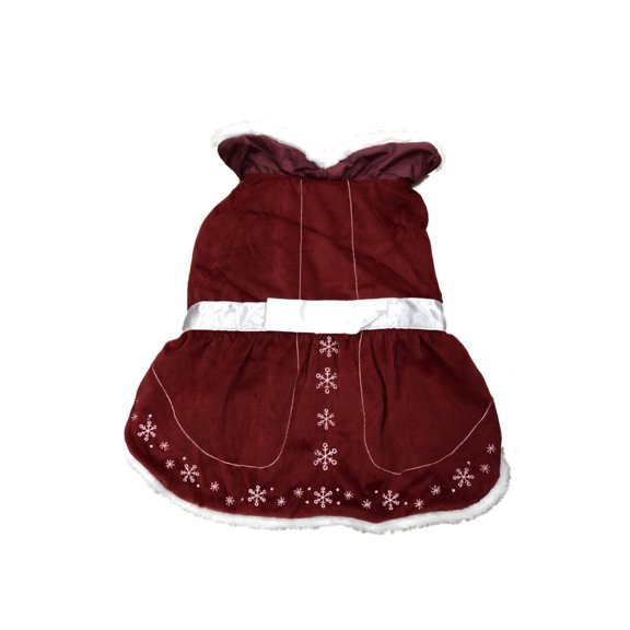 Red Christmas Holiday Dress Bow-Tie Snowflake Dog Pet Costume Outfit Large