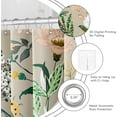 thumbnail image 5 of Small Stall Shower Curtain 36 x 72 Inch, Half Narrow Boho Floral Shower Curtain for Bathroom, Tropical Leaves Flower Plant Cute Fabric Shower Curtain Set with Hooks, Beige, 5 of 6