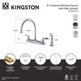 thumbnail image 4 of Kingston FB791NFLSP NuWave French Two-Handle 4-Hole 8" Centerset Kitchen Faucet with Side Sprayer in Polished Chrome, 4 of 4