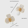 thumbnail image 4 of Women's Floral Pearl - Drop Earrings - White, 4 of 4