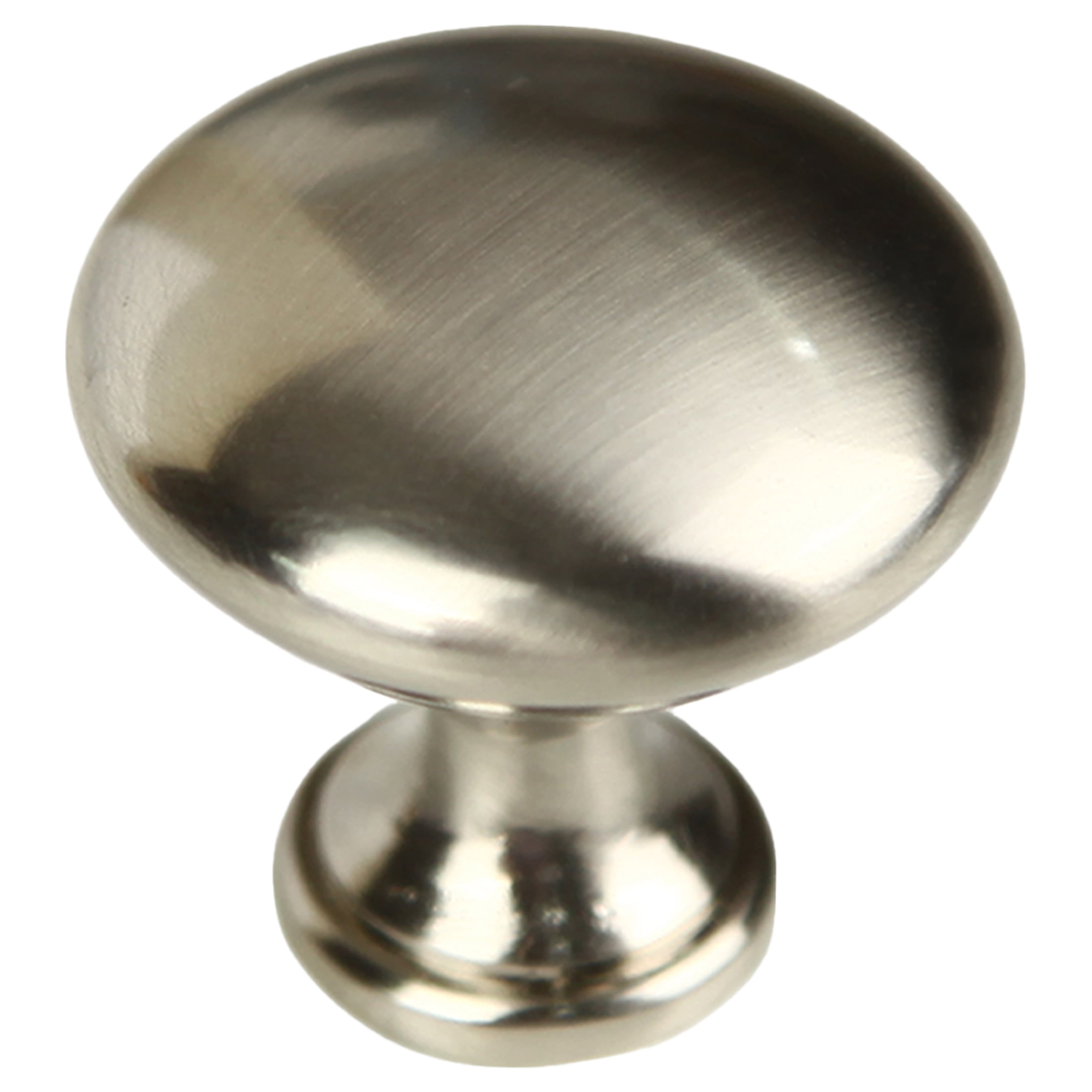 (2 pack) Mainstays Brushed Nickel Round Mushroom Knob, Steel, 10 Pack