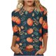 thumbnail image 2 of Fiudx Ofertas de La Semana Camiseta Holgada Estampada a La Moda para Mujer, Blusa con Mangas 3/4, Tops Informales con Cuello Redondo, 2 of 5