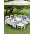 thumbnail image 3 of Outdoor Tablecloth with Umbrella Hole and Zipper, Blue Coastal Christmas Rectangle Table Cloth 60x102 Inch Waterproof Tablecloth, Snowman Xmas Tree Starfish Vintage Picnic Table Cover for Patio, 3 of 7