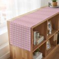 thumbnail image 6 of Pink 70 Inch Table Runner, Grid Checkered Plaid Gingham Lattice Trellis Farmhouse Dresser Scarf Cotton & Linen Tablerunner for Dining/Kitchen Island/Holiday Party Décor 13" x 70", 6 of 9