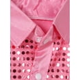 thumbnail image 5 of Yhong Kids Boys Long Sleeves Glitter Spread Collar Shirt Top for Choir Jazz Hip Hop Dance Stage Pink 160, 5 of 7