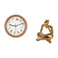 thumbnail image 5 of 2 Pieces Wall Clock Abstract Statue Reader Figurine PP Resin Material for Home Office Living Room Decor, 5 of 8