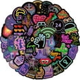 thumbnail image 1 of 50 PCS Stickers Pack, Waterproof Cute Cool Teens Funny Theme Stickers, DIY Fashion Trendy Creative Decal, Personalized Your Own MacBook , Laptop, Guitar, Luggage, Skateboard, Car (Neon Signs 1), 1 of 1