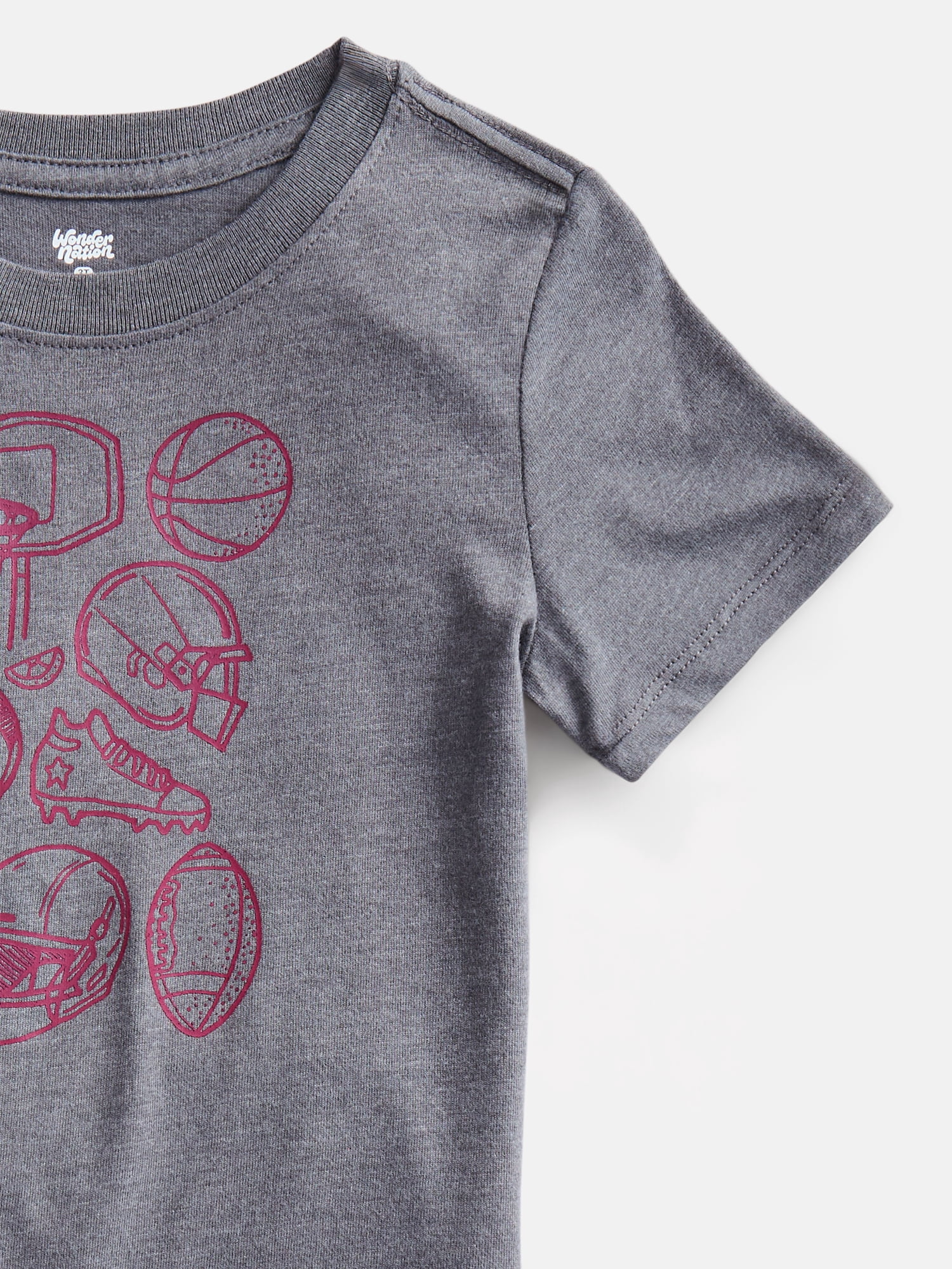 Wonder Nation Toddler Boys Graphic Tee with Short Sleeves, Sizes 18M-5T
